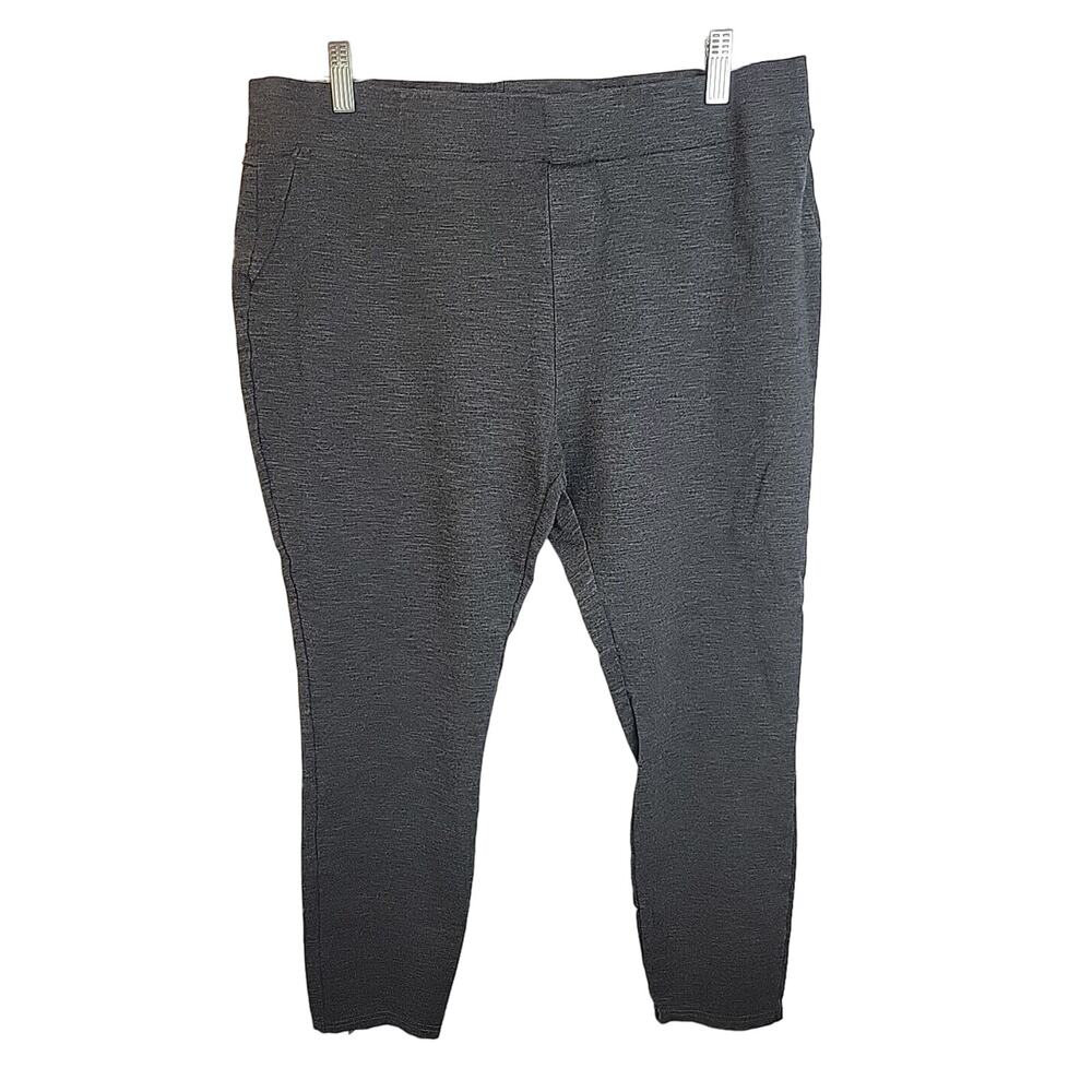 Serra Gray Ponte Pull On Tapered Ankle Casual Cropped Pants Women's Size XL